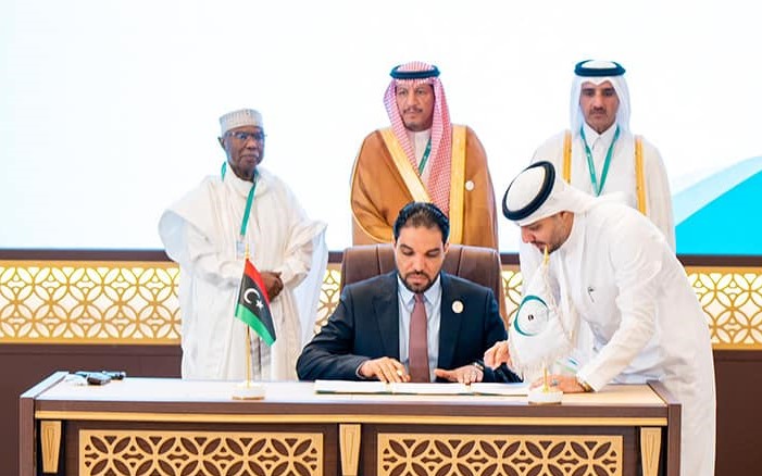 Head of the Libyan Administrative Control Authority, Mr. Abdullah Kaderbouh, during signing the Mecca Convention on Combating Corruption in Doha, Qatar, 26 November 2024.