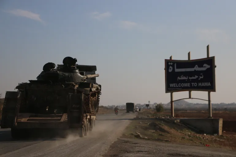 Jihadist forces on the way to the Syrian city of Hama. (AA News photo)